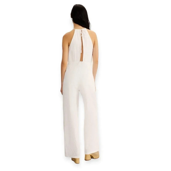STRADIVARIUS | White | SWISS EMBROIDERY JUMPSUIT - Picture 2 of 10